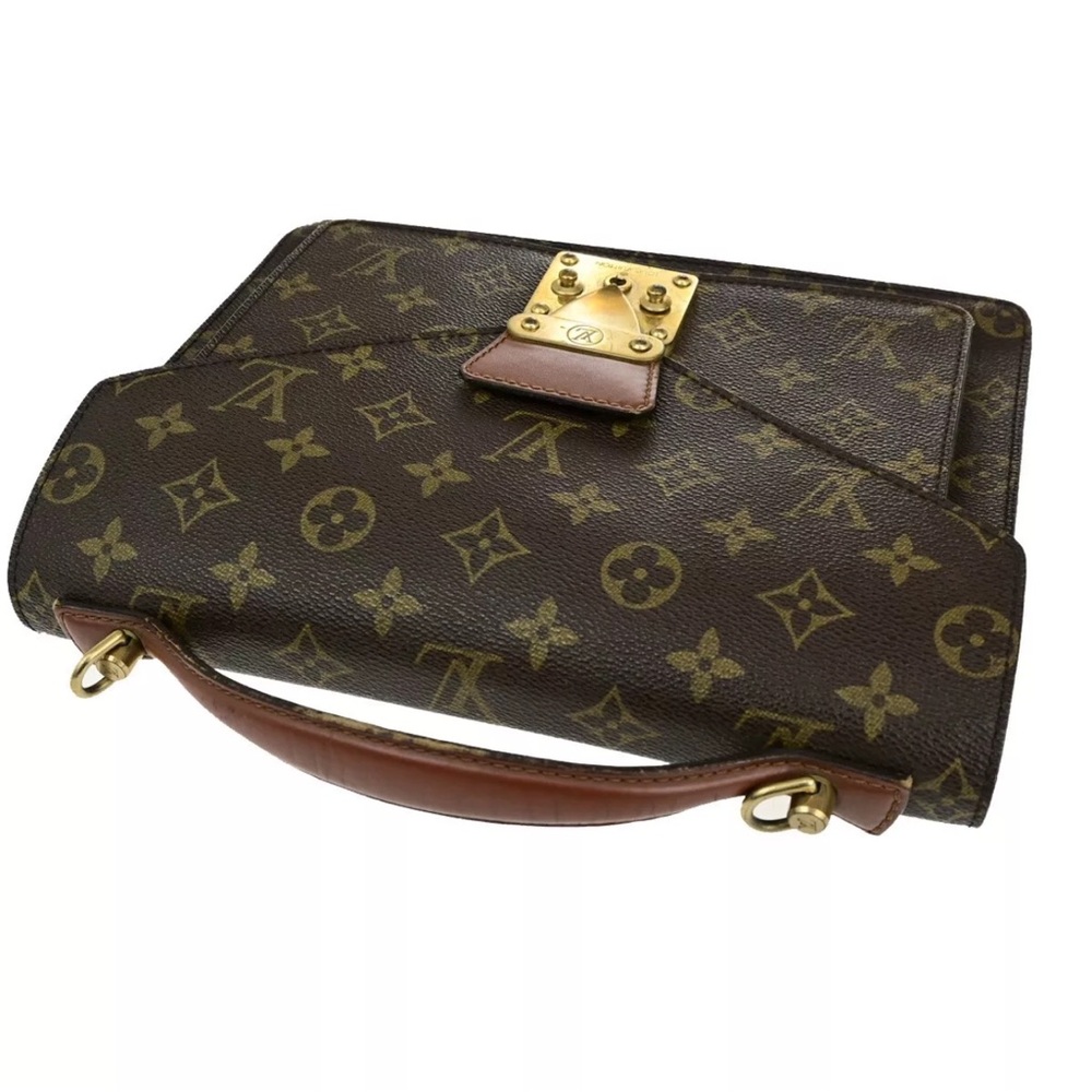 Louis Vuitton LV  Monceau S-Lock Bag Brown Monogram 2-Way Bag - Picture 10 of 14